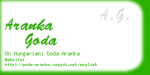 aranka goda business card